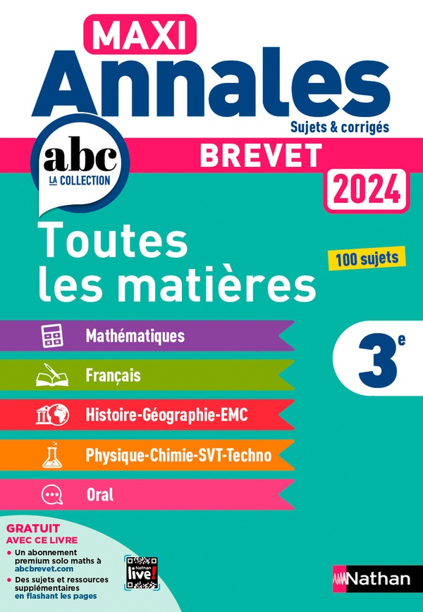 MAXI ANNALES BREVET 2024 - CORRIGE - FEUGERE/BOUHOURS - CLE INTERNAT