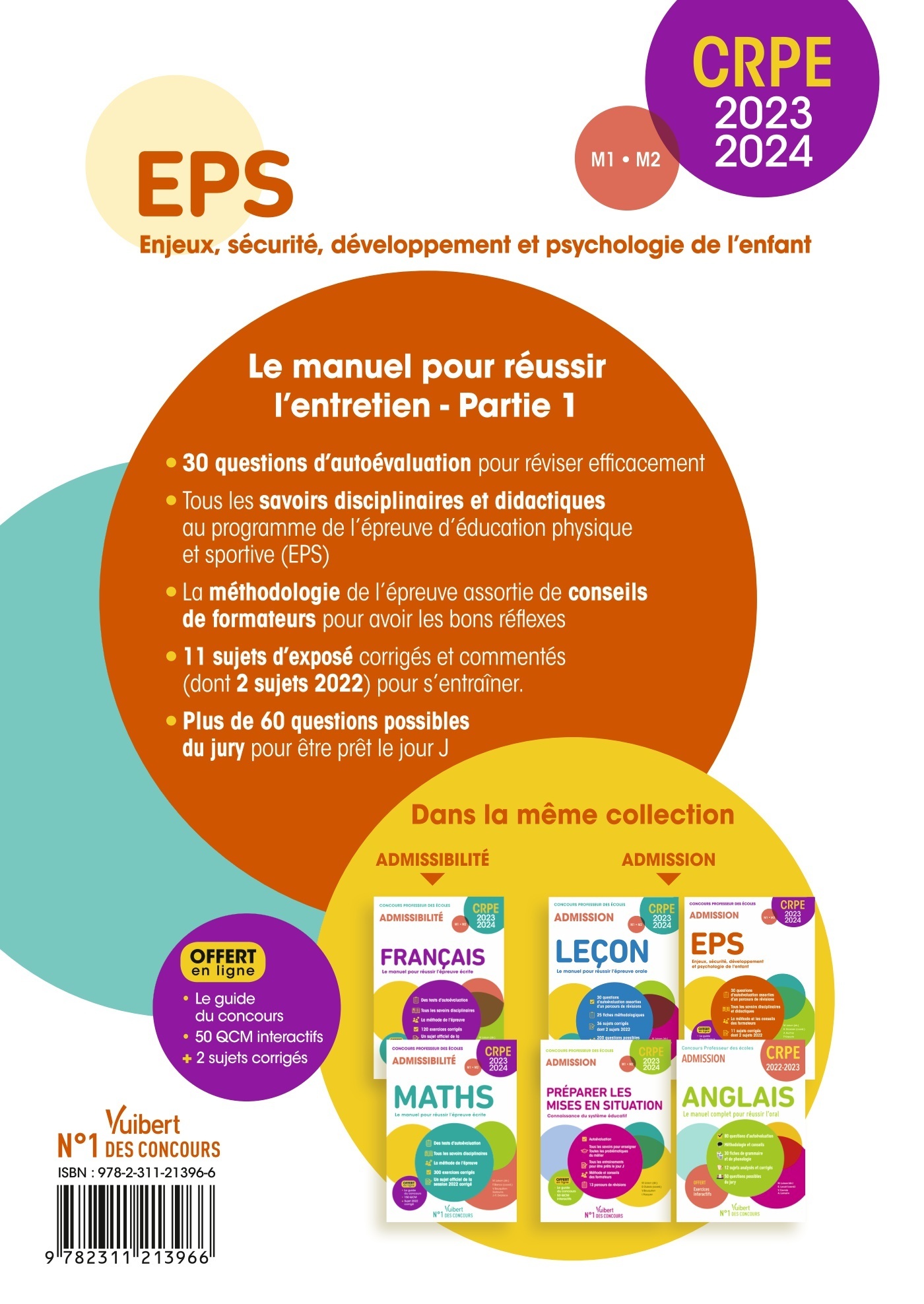 EPS : ENJEUX, SECURITE, DEVELOPPEMENT ET PSYCHOLOGIE DE L'ENFANT - CRPE 2023-2024 - LE MANUEL POUR R - Marc Loison - VUIBERT