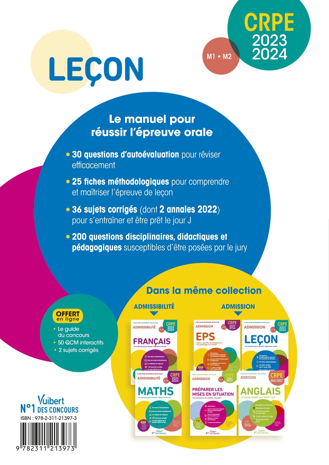 LECON - CRPE 2023-2024 - LE MANUEL POUR REUSSIR L'EPREUVE ORALE - CONCOURS PROFESSEUR DES ECOLES - M - Eve Santhune - VUIBERT