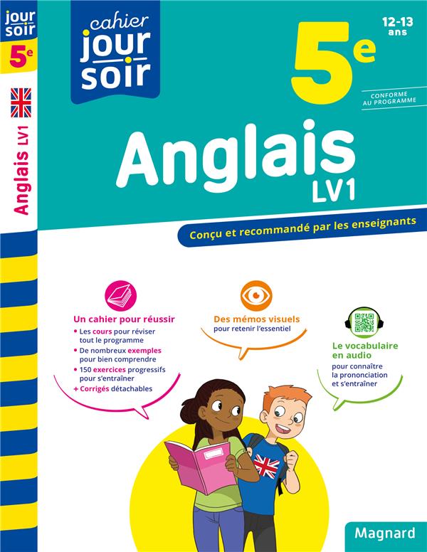 CAHIER DU JOUR / CAHIER DU SOIR  : ANGLAIS  -  5E  -  LV1 - DE VANNOISE/CUREAU - MAGNARD