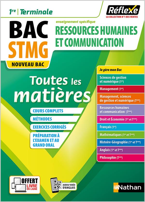 REFLEXE BAC : RESSOURCES HUMAINES ET COMMUNICATION  -  STMG  -  TOUTES LES MATIERES  -  1RE/TERMINALE  -  ENSEIGNEMENT SPECIFIQUE (EDITION 2020) - BAYLE/LENORMAND - CLE INTERNAT