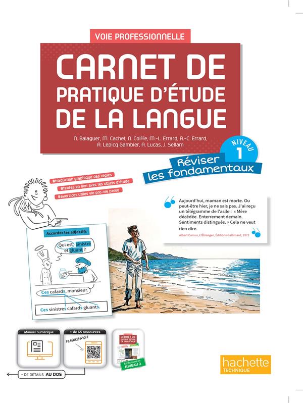 CARNET DE PRATIQUE D'ETUDE DE LA LANGUE  -  VOIE PROFESSIONNELLE NIVEAU 1  -  LIVRE ELEVE - BALAGUER/LUCAS - HACHETTE