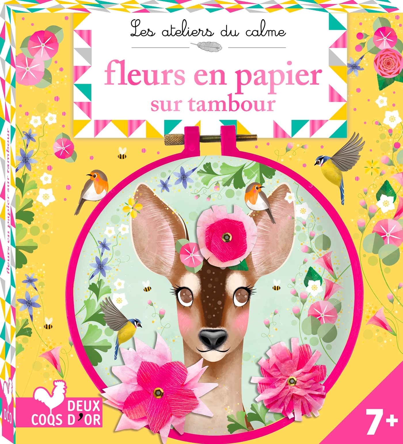 FLEURS EN PAPIER SUR TAMBOUR - MINI-BOÎTE AVEC ACCESSOIRES - Marie-Rose Boisson - DEUX COQS D OR