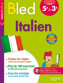 Cahier Bled - Italien LV2 5e-4e-3e - Kerleroux Gabrielle - HACHETTE EDUC