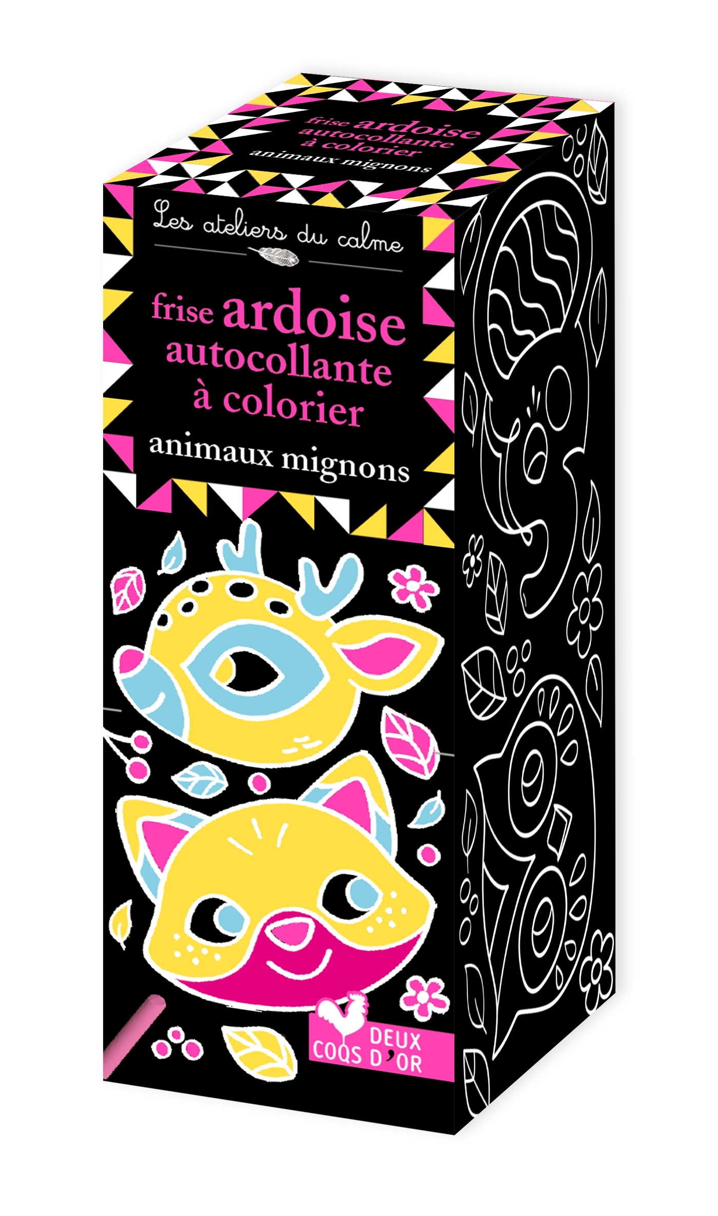 Frise ardoise autocollante à colorier - animaux mignons - Fabre Léa - DEUX COQS D OR