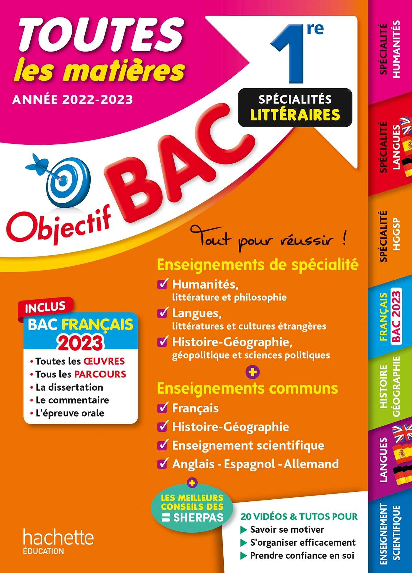 Objectif Bac 2023 - 1re Spécialités littéraires Toutes les matières - Teper Laurence, Dessaint Sébastien, Lisle Isabelle, Léonard Arnaud, Garnier Caroline, Salaun Michael, Adoumié Vincent, Veyrier-Milan Véronique, Thau Nathalie, Binz Pierre - HACHETTE EDU