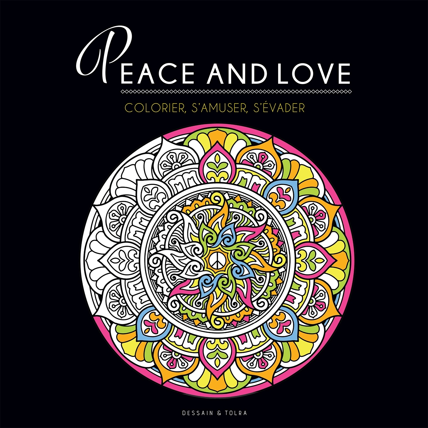 Black coloriage - Peace and love - XXX - DESSAIN TOLRA