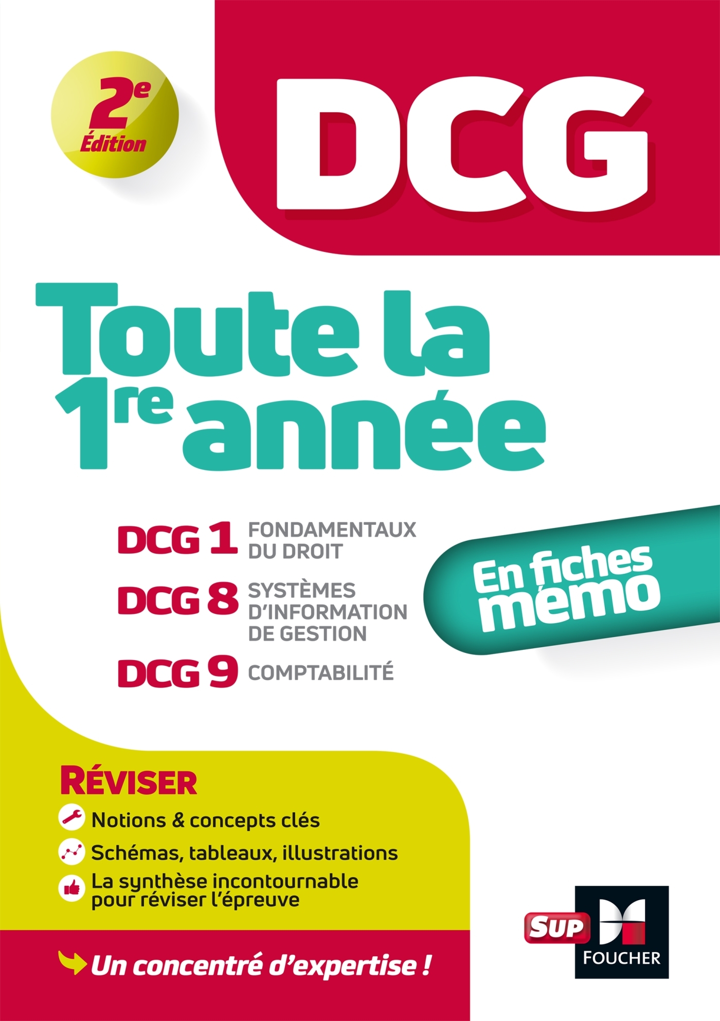 DCG - Toute la 1ère année du DCG 1, 8, 9 en fiches - Révision - Burlaud Alain, Rouaix Françoise, Teste Marie, Echeviller Jean-Louis, Balny David, Soutenain Jean-François - FOUCHER