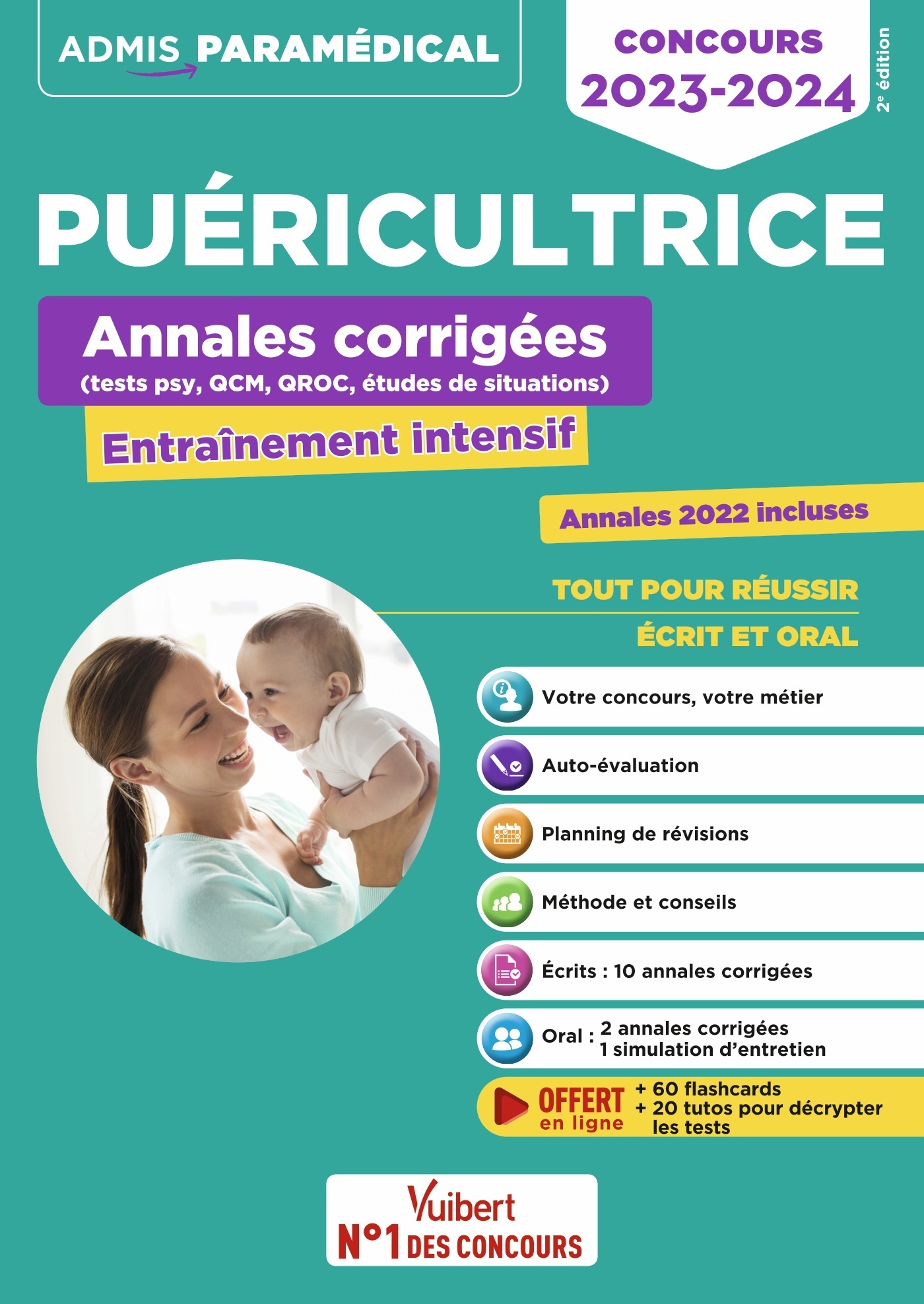 Concours Puéricultrice - Annales corrigées - Sujets 2023 - GUEGUEN MANDI, Guçek Richard - VUIBERT