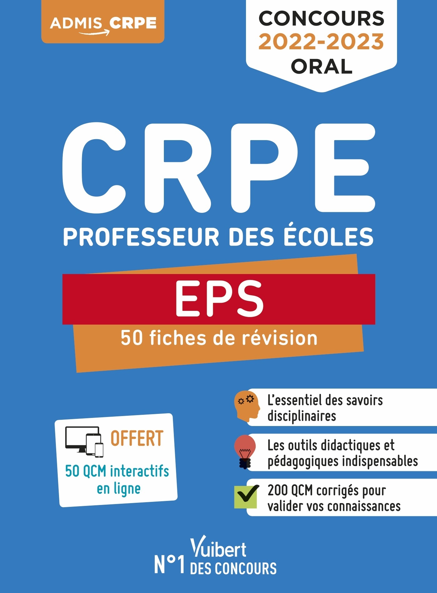 CRPE - Concours Professeur des écoles - EPS - 50 fiches de remise à niveau - Loison Marc, Dhormes Bruno, Groenen Haimo, Kuehn Thibaut  - VUIBERT