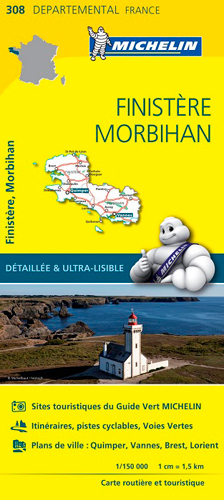 Carte Départementale Finistère, Morbihan - XXX - MICHELIN