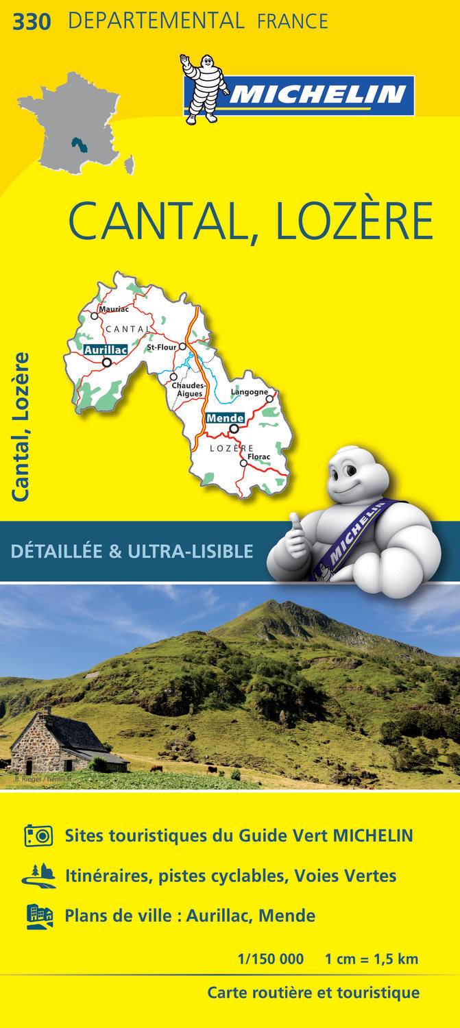 Carte Départementale Cantal, Lozère - XXX - MICHELIN