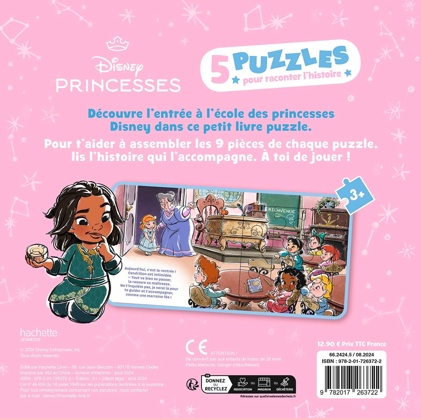 DISNEY PRINCESSES - Mon Petit Livre Puzzle - Les princesses à l'école - 5 puzzles 9 pièces - XXX - DISNEY HACHETTE