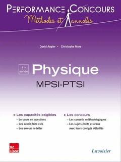 Physique 1re année MPSI-PTSI - Augier David, More Christophe, TECHNIQUE et DOC , Grécias Pierre - TECHNIQUE & DOC