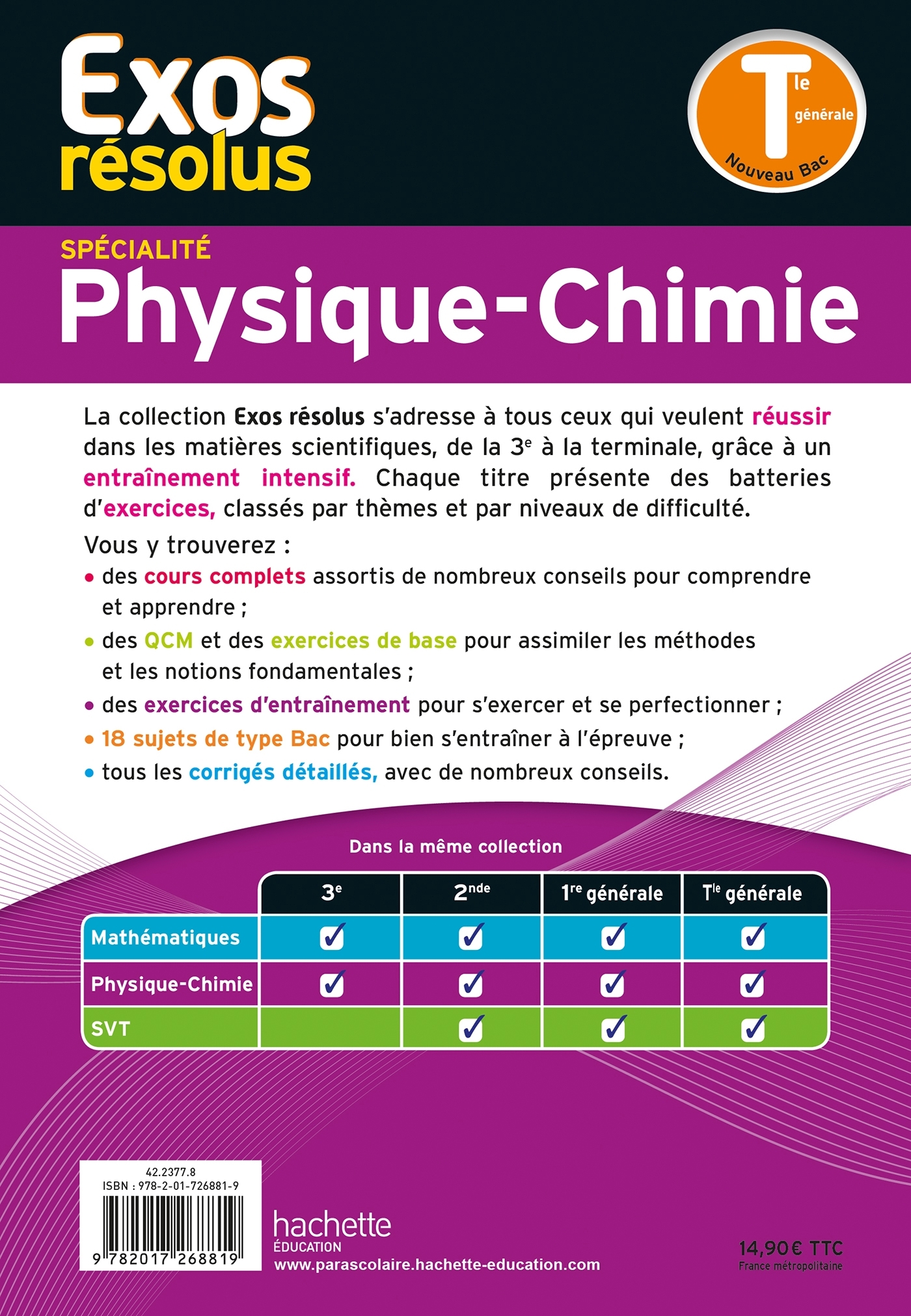 Exos résolus spécialité Physique-Chimie Tle - De La Baume Frédérique, Blat Stéphane, Castro Jean-Paul, Marteletti Raphäel, Samouilla Marc, Trouvé Laurent - HACHETTE EDUC