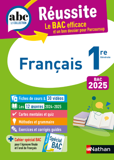 ABC Réussite Français 1re 2025 - Fradet Delphine, Kutukdjian Garance, Prest Dominique, Zaneboni Ghislaine, Cahen Françoise - NATHAN