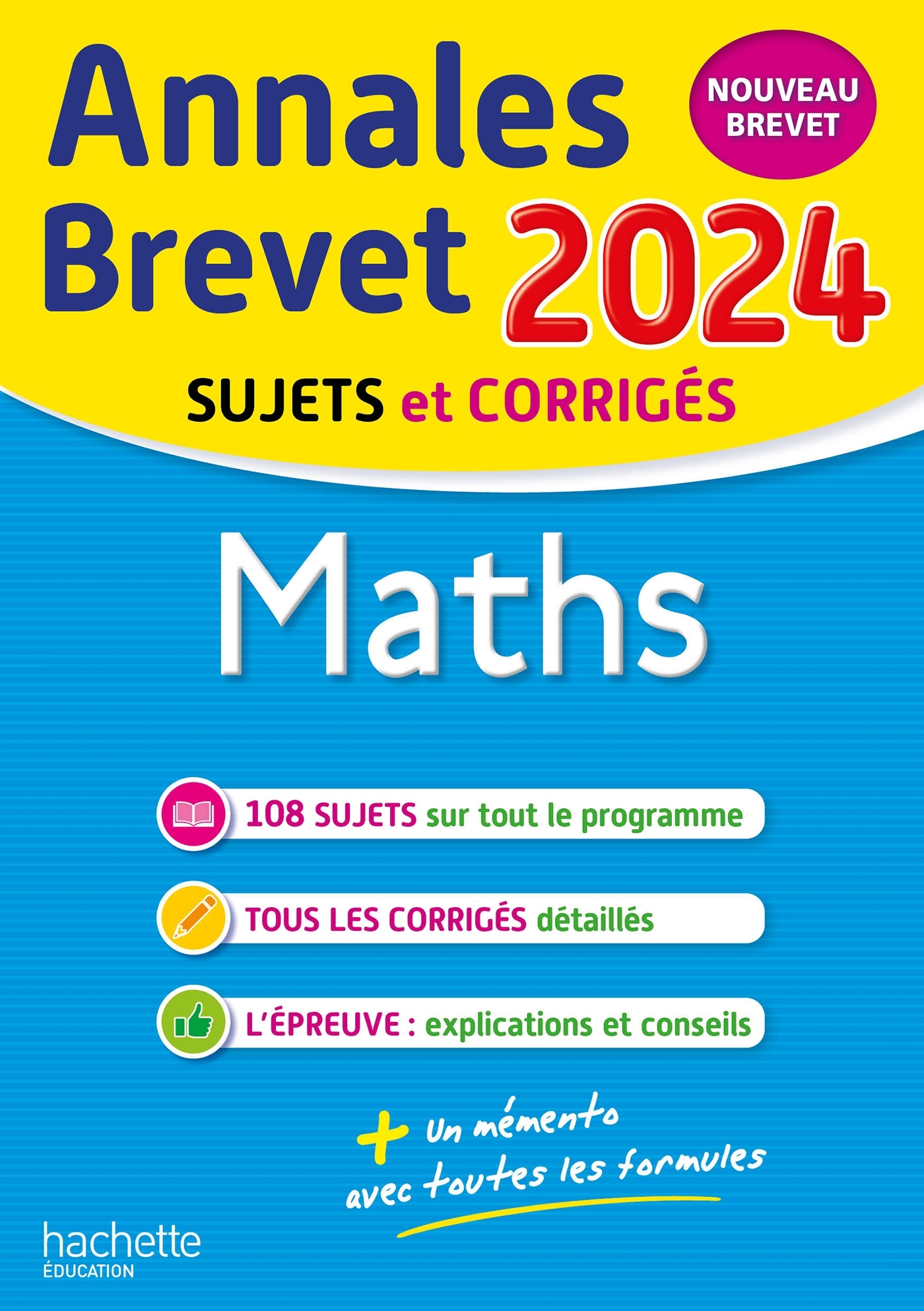 Annales BREVET 2024 - Maths - Rousseau Philippe - HACHETTE EDUC