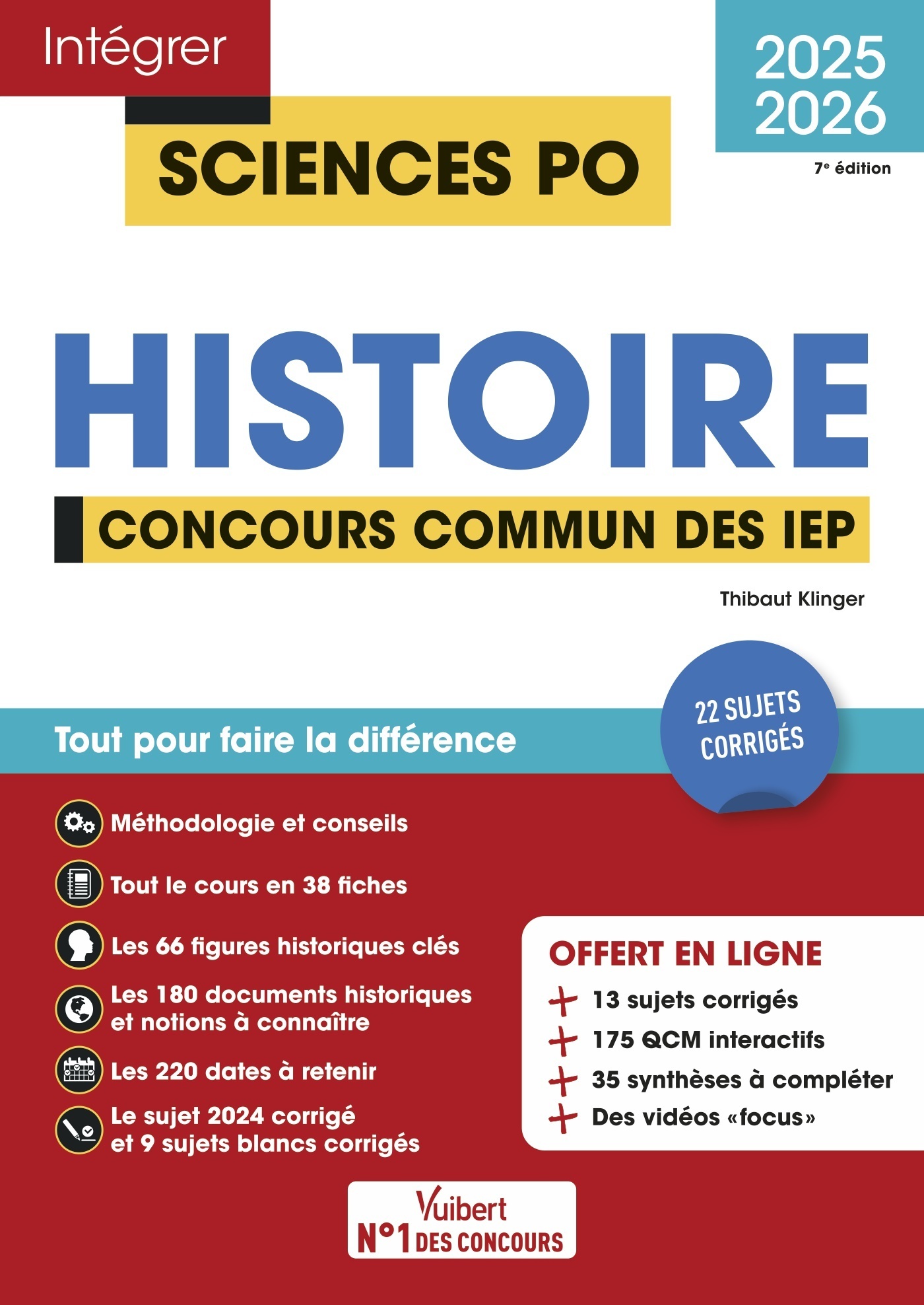 Sciences Po - Histoire - Concours commun des IEP 2025-2026 + 12 vidéos Focus - Klinger Thibaut - VUIBERT