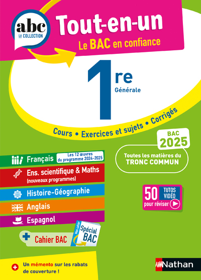 Tout en un 1re 2025 - Prest Dominique, Cahen Françoise, Zaneboni Ghislaine, Kutukdjian Garance, Rajot Alain, Camara Christian, Gaston Claudine, Benbassat Laetitia - NATHAN