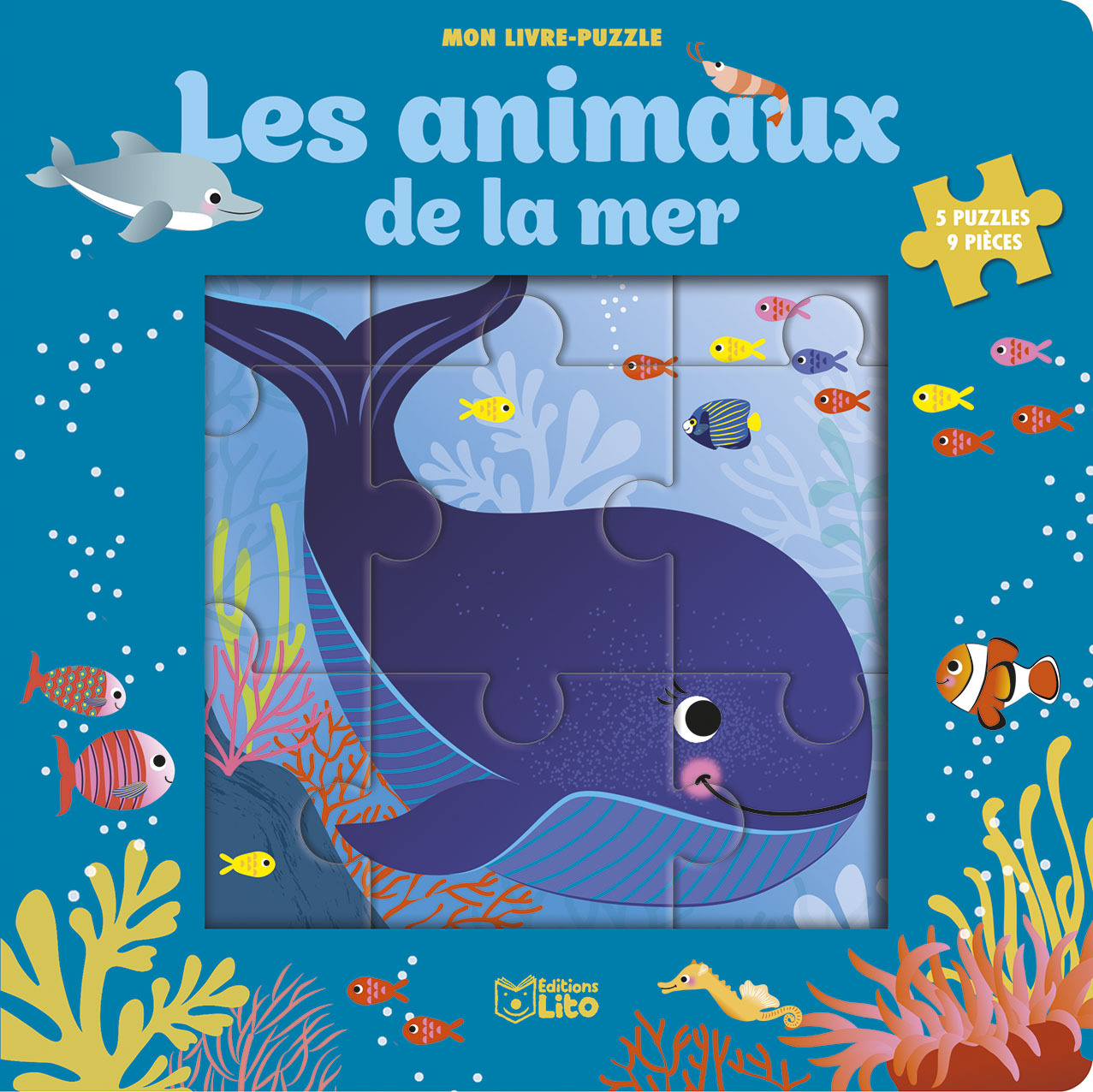 LIVRE PUZZLE 9P ANIMAUX MER - XXX - LITO