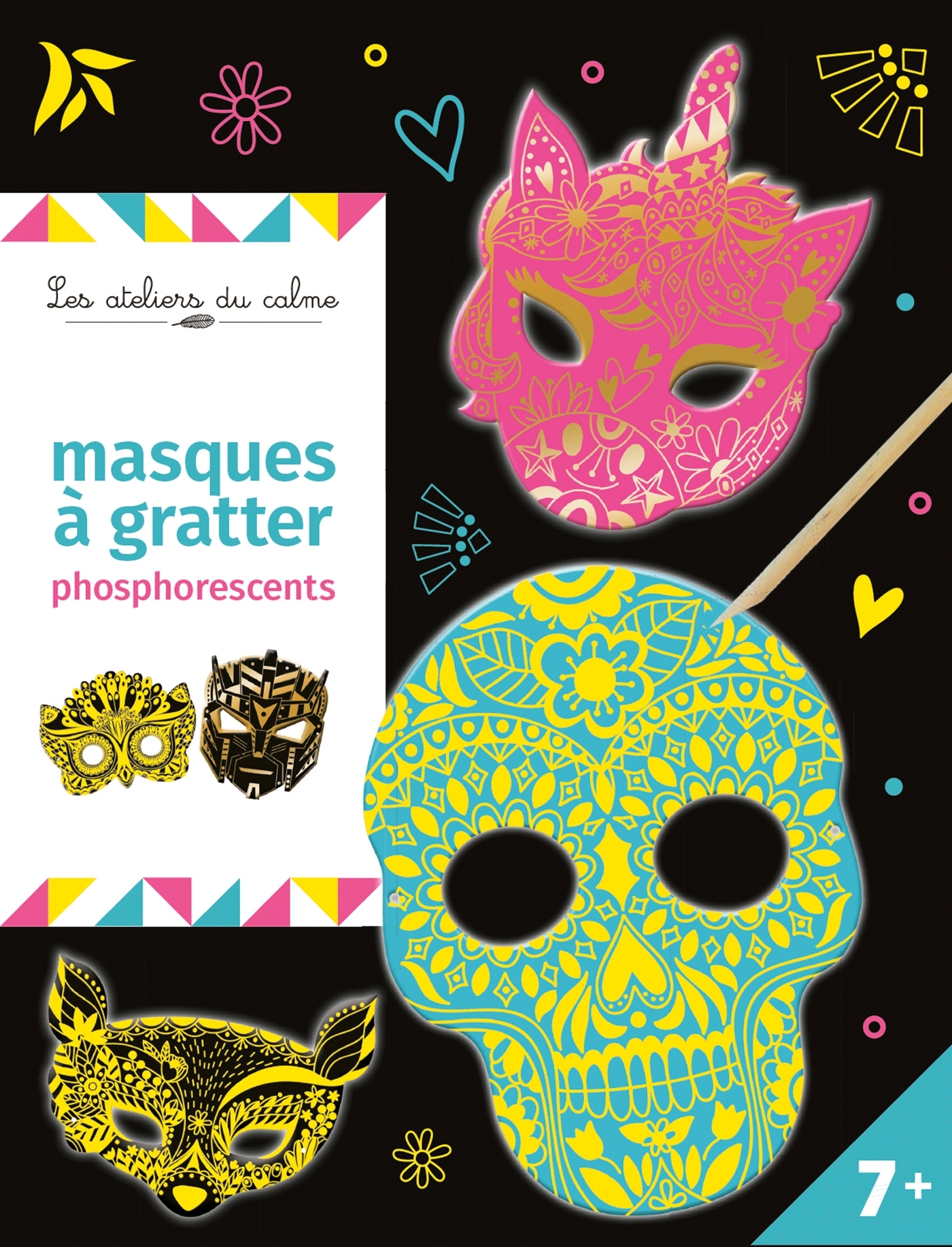 Masques à gratter phosphorescents - pochette avec accessoires - Solenne et Thomas Solenne et Thomas, Solenne et Thomas  - DEUX COQS D OR