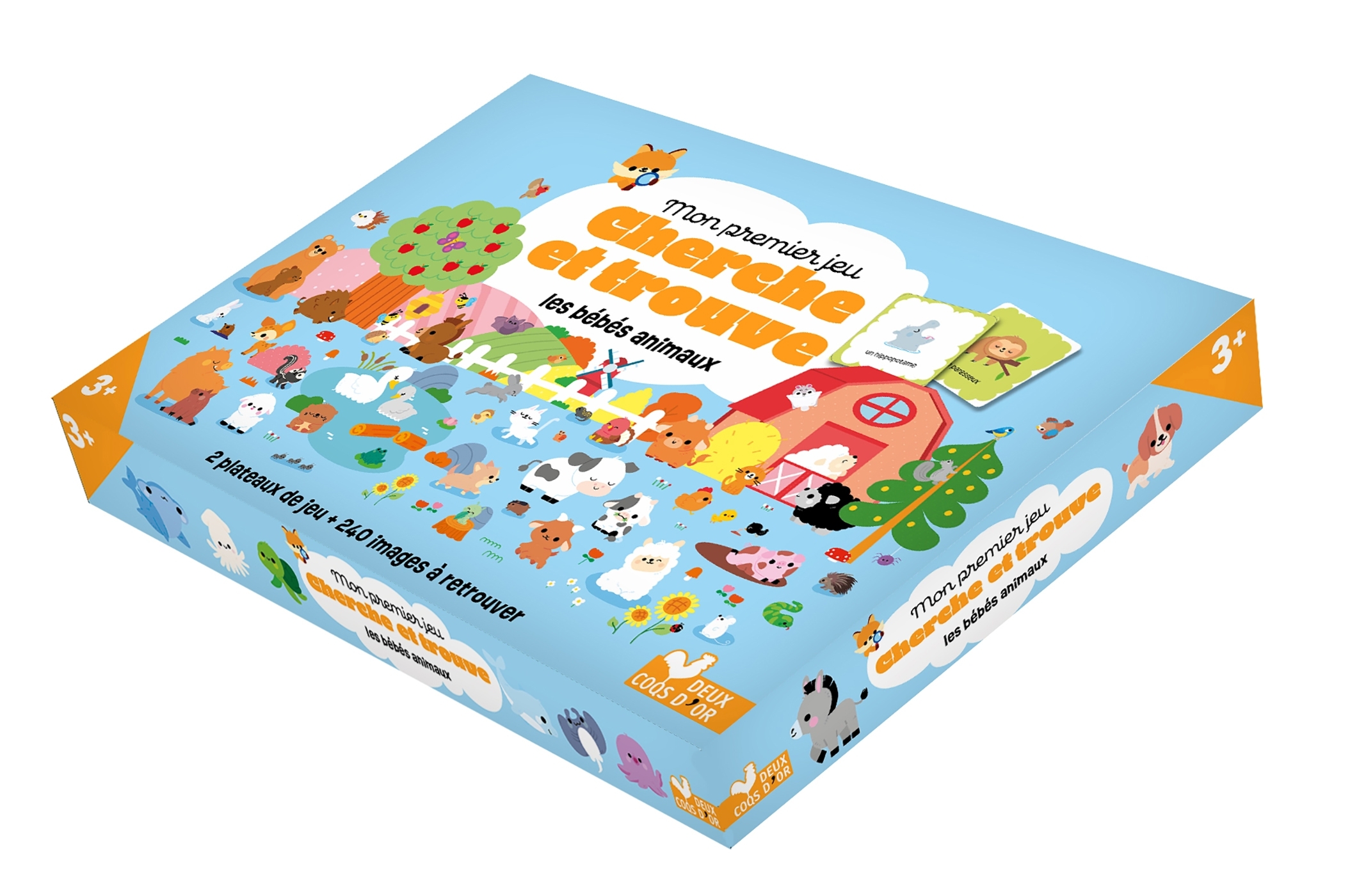 Mon jeu cherche et trouve des bébés animaux  - coffret avec plateau et cartes - Dérodit Clémentine - DEUX COQS D OR