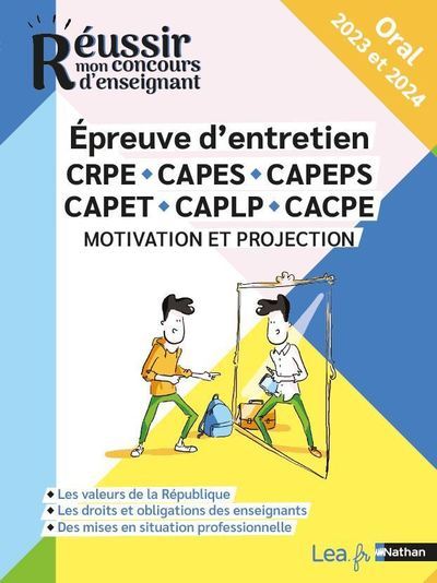 Epreuve d'entretien CRPE - CAPES - CAPEPS - CAPET - CAPLP - Motivation et projection - Oral - Concours 2023 et 2024 - Mounié Sébastien, Leleu-Galland Ève - NATHAN