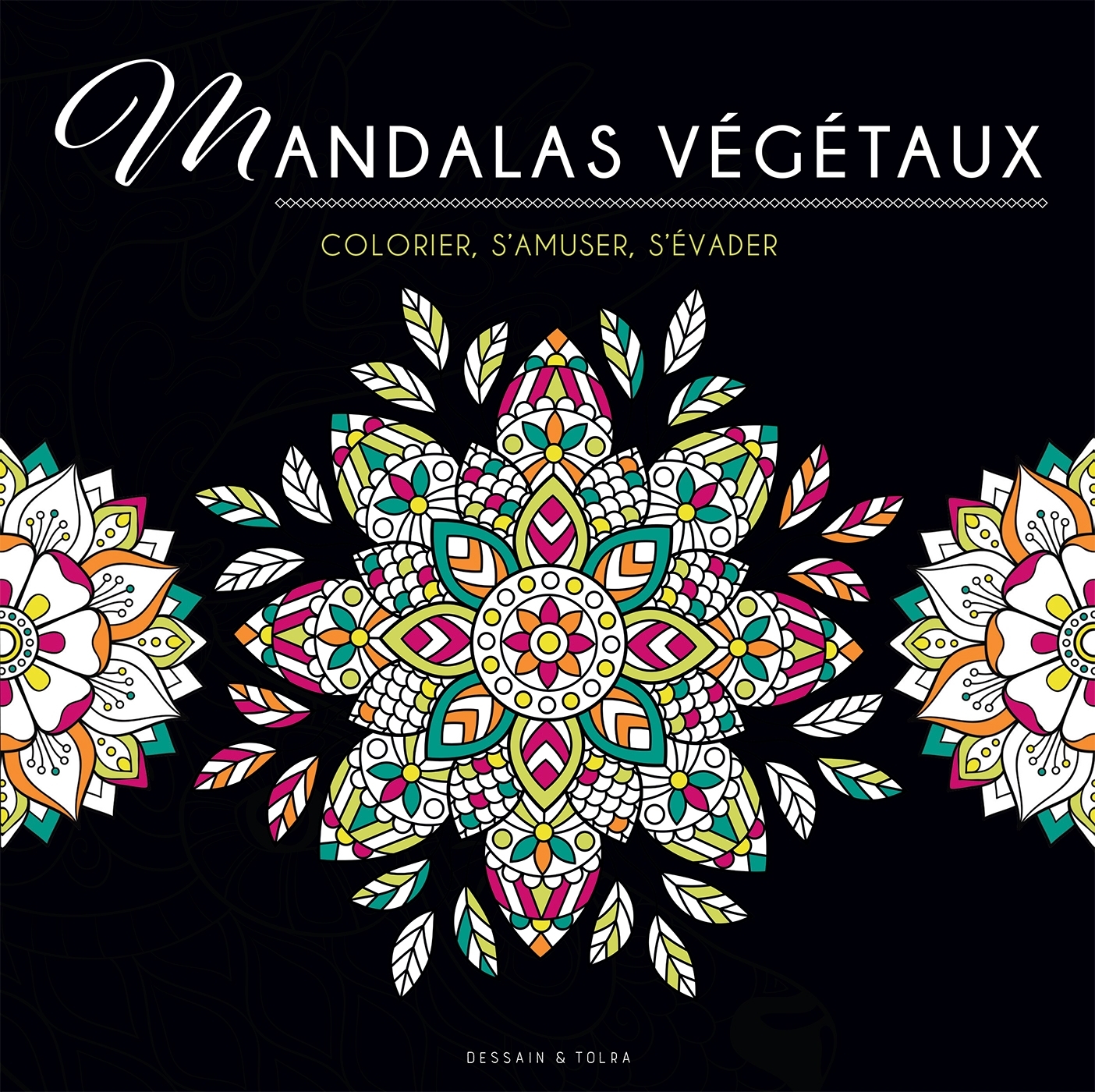 Black Coloriage - Mandalas végétaux - XXX - DESSAIN TOLRA