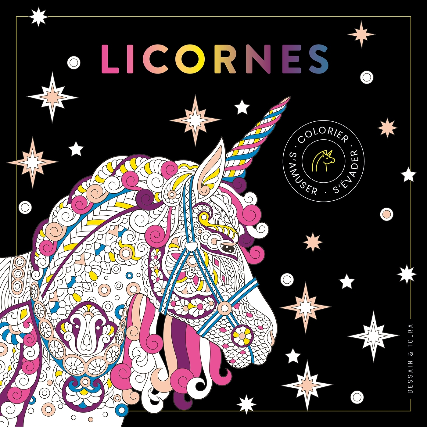 Black coloriage - Licornes - XXX - DESSAIN TOLRA Black coloriage - Licornes - XXX - DESSAIN TOLRA