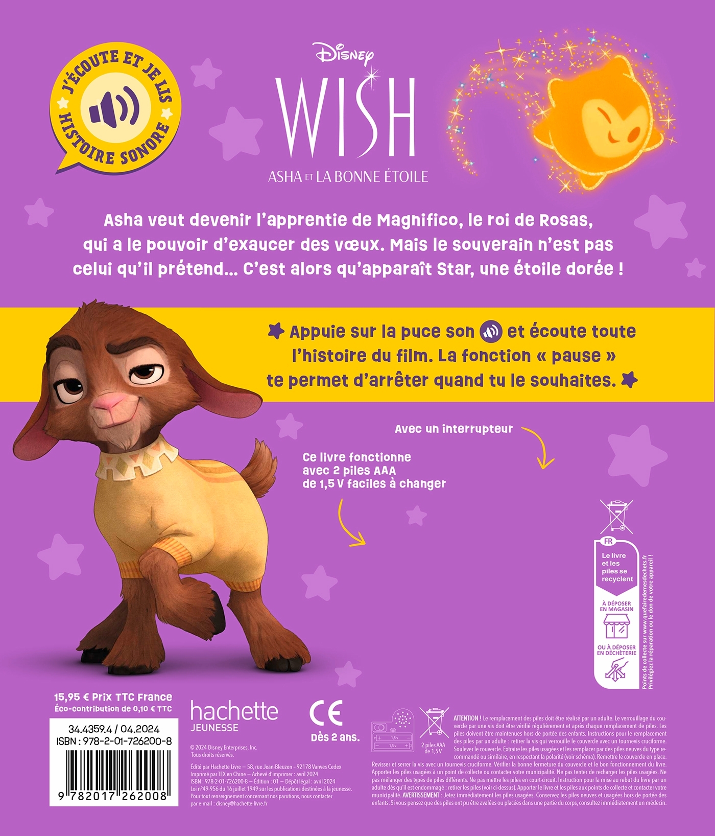 WISH, ASHA ET LA BONNE ÉTOILE - J'écoute et je lis (Livre sonore) - L'histoire du film - DISNEY - XXX - DISNEY HACHETTE