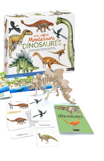 Mon coffret Montessori des dinosaures - Ève Herrmann, Thierry Tortosa, Roberta Rocchi - NATHAN