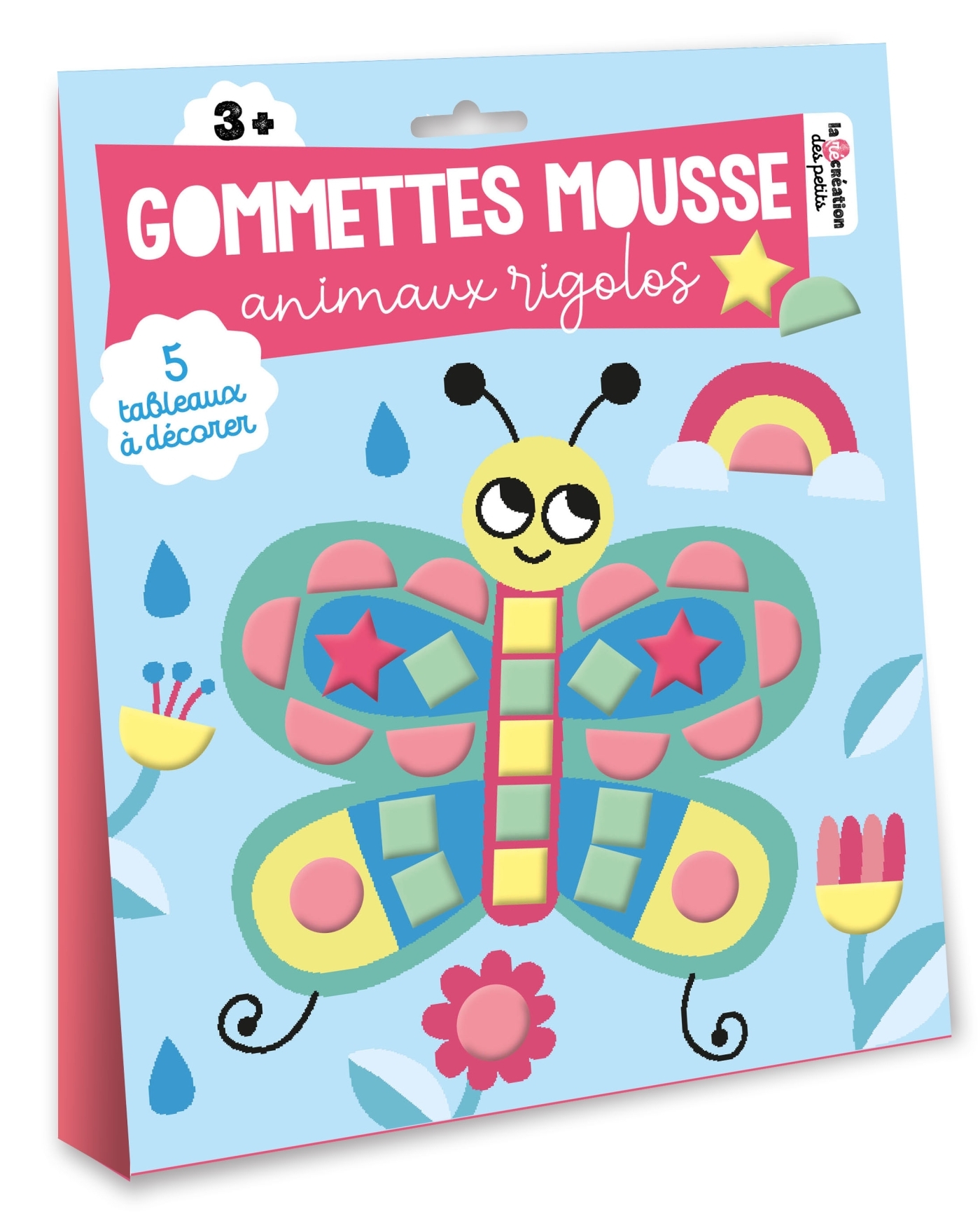 Gommettes mousse - animaux rigolos - pochette avec accessoires - Estelle Tchatcha - DEUX COQS D OR