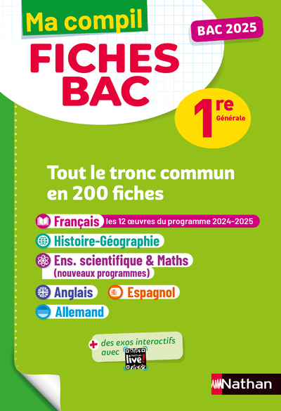 Ma Compil Fiches BAC 1re 2025 - Anne Cassou-Noguès, Séléna Hébert, Elsa Jolles, Alain Rajot, Fredéric Fouletier, Christian Camara, Claudine Gaston, Karine Marteau-Bazouni, Servane Marzin, Laetitia Léon Benbassat, Evelyne Pons-Soumah - NATHAN