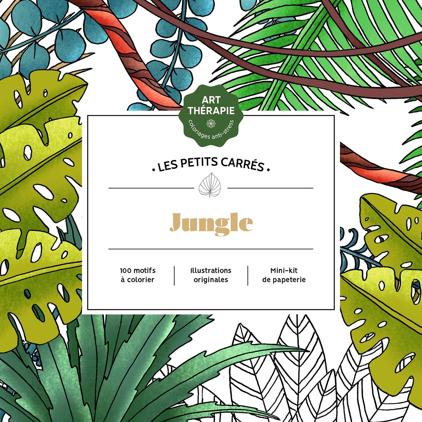 Les petits carrés d'Art-thérapie Jungle - Laure de Lépinay - HACHETTE HEROES