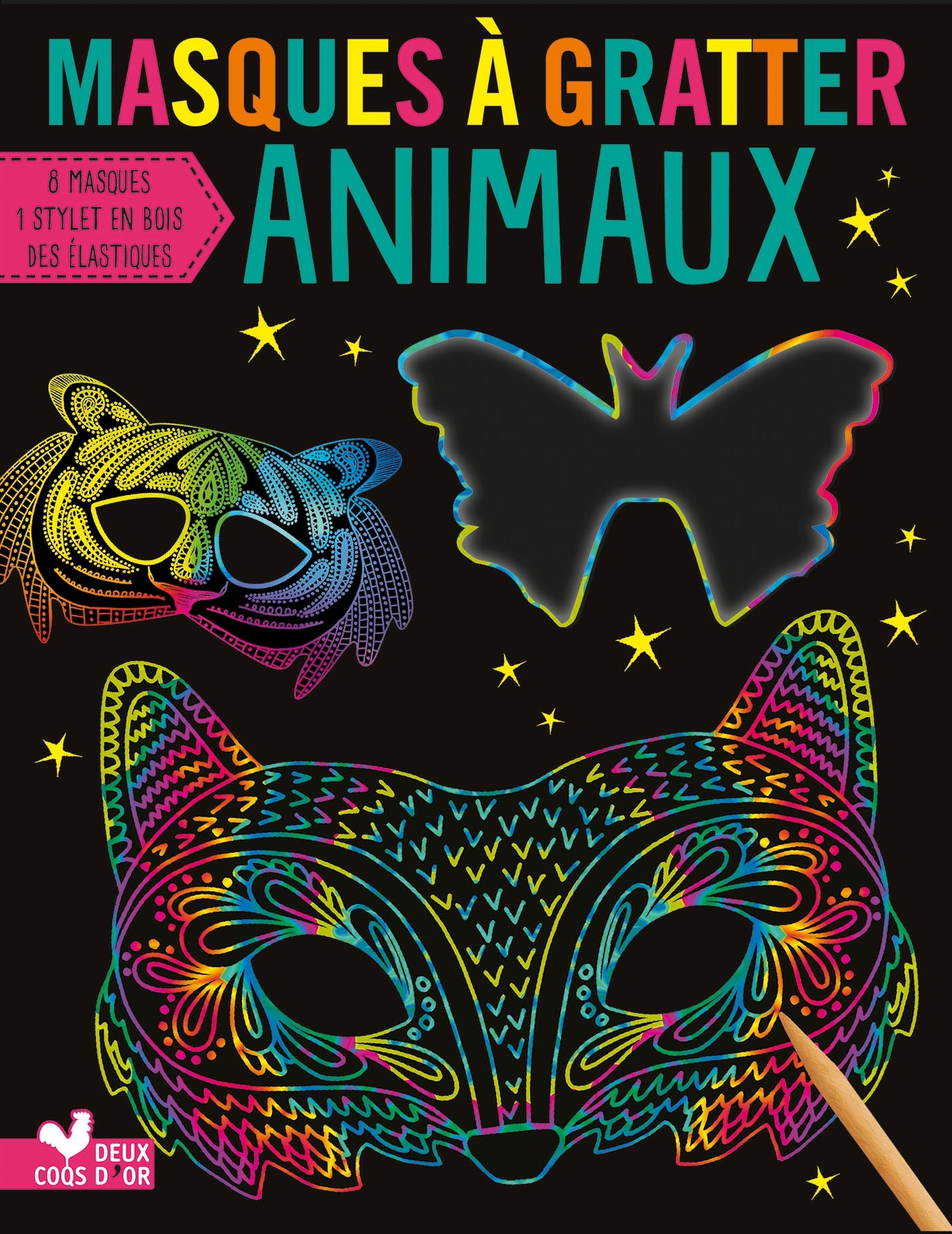 Masques à gratter - Animaux -   - DEUX COQS D OR