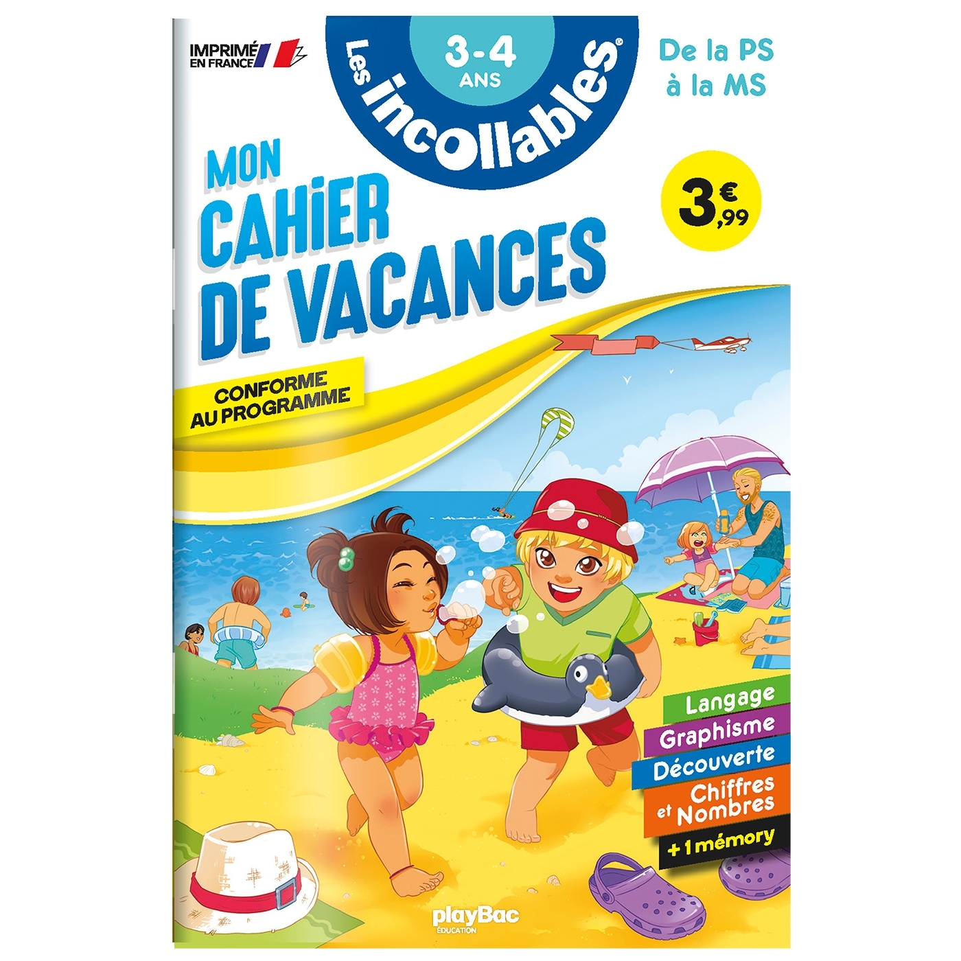 Cahier de vacances 2024 - Les incollables - Petite Section à Moyenne Section - 3/4 ans - Play Bac Éditions Play Bac Éditions, Moemai Moemai, Agnès Roy Agnès Roy - PLAY BAC