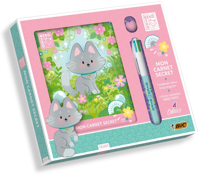 Coffret carnet secret avec Bic - Niko-Niko - Ophélie Ortal - FLEURUS