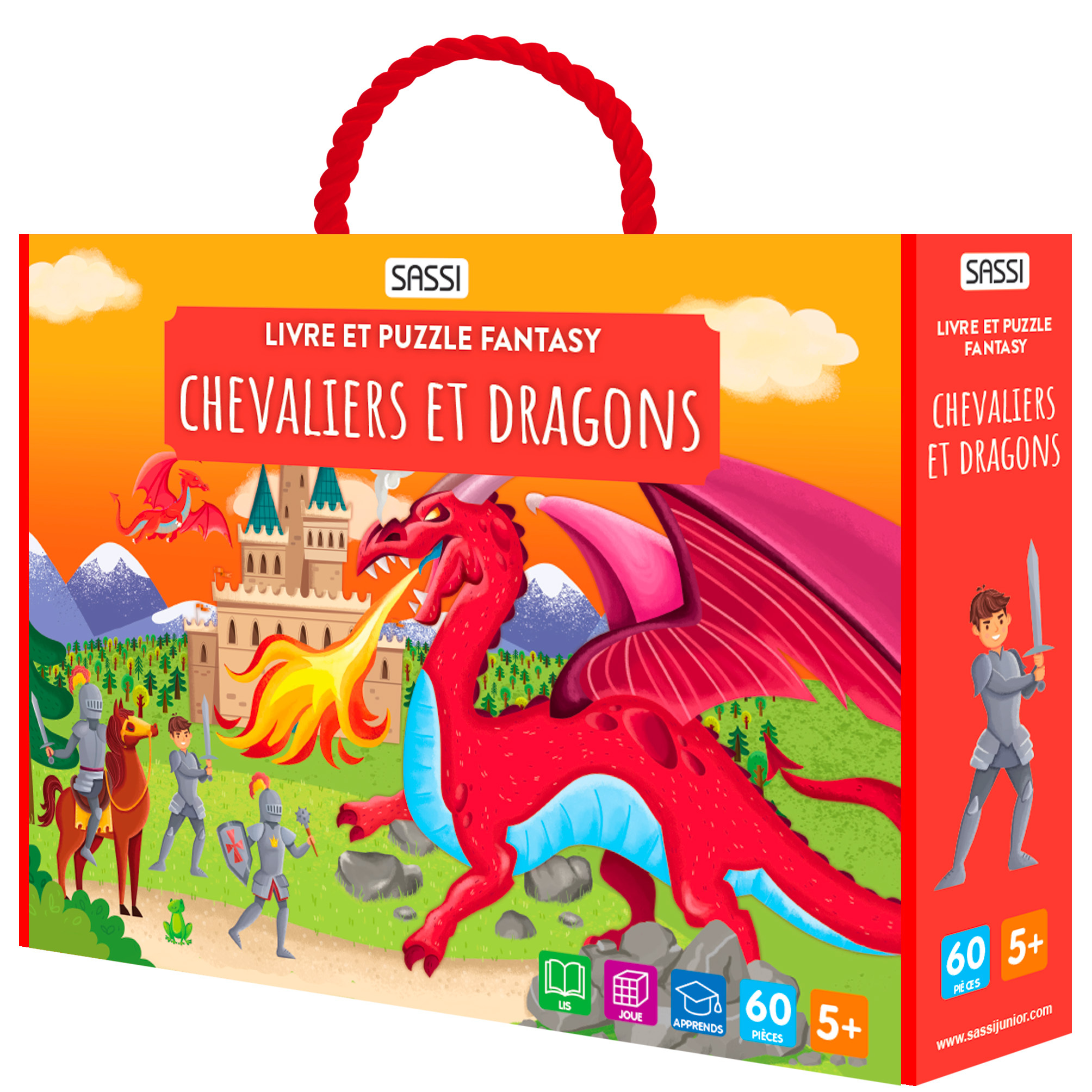 Livre et puzzle fantasy - Chevaliers et dragons - Sarah Negrel,  AA.VV. - SASSI