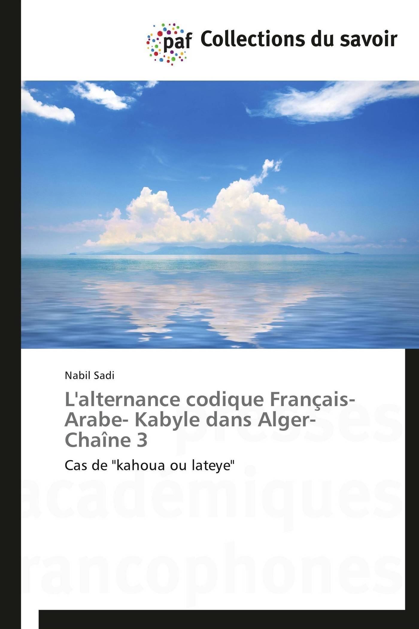 L'alternance codique français- arabe- kabyle dans alger-chaîne 3 -  SADI-N - ACADEMIQUES