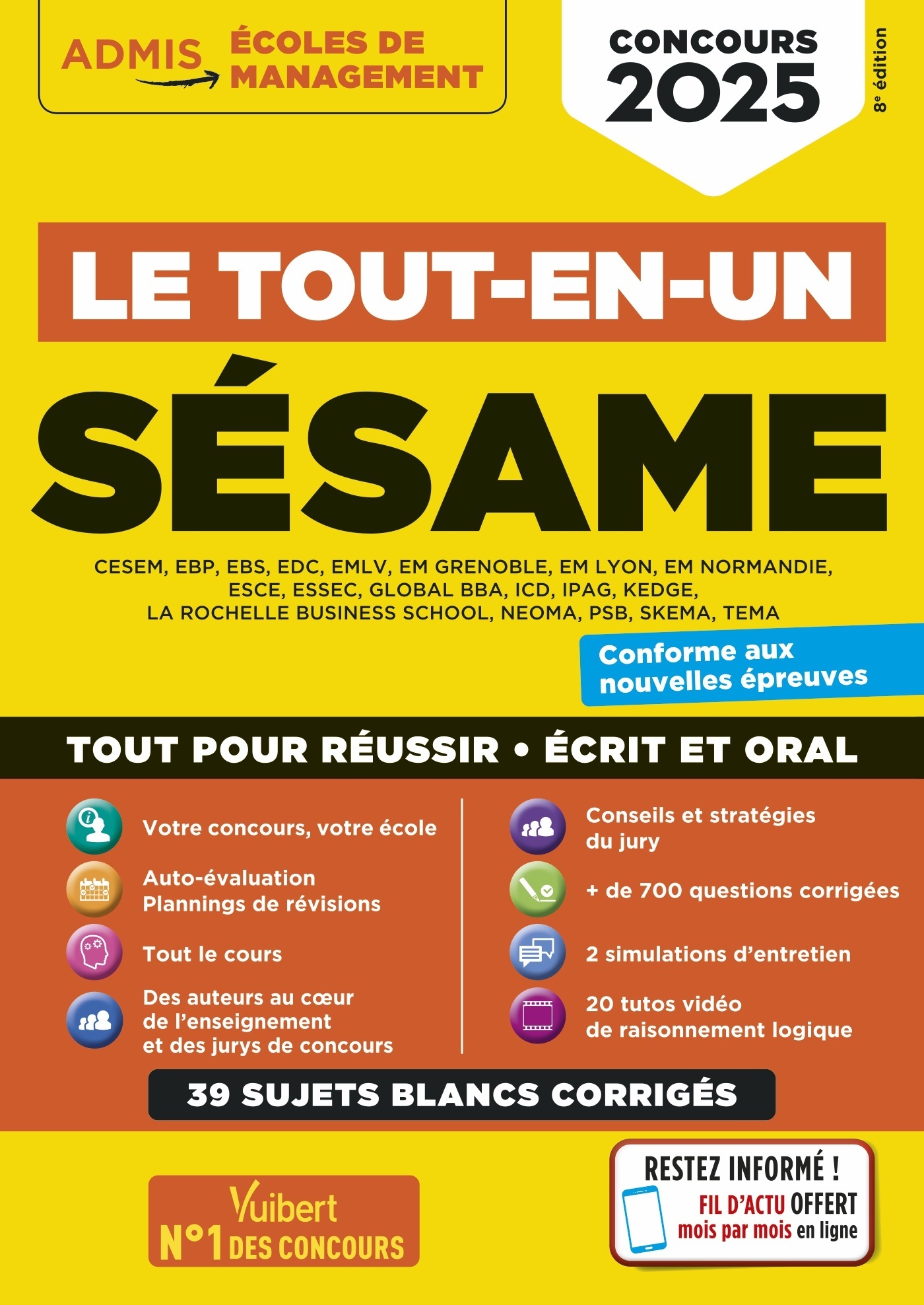 Le tout-en-un SÉSAME - 39 sujets blancs - Écrits et oraux - Tutos offerts - Jean-Dominique Picchiottino, René Guimet, Sophie Mattern, Anne-Marie Bonnerot, Marie-Laure Boursat, Benoît Thierry-Hildenbrand, Dominique Dumas, Loris Sirieix - VUIBERT