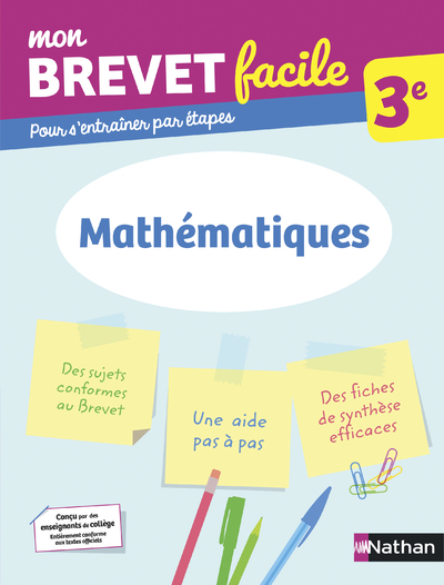 Mon Brevet facile - Mathématiques 3e - Frederic Puigrédot, Frédéric Puigrédo - NATHAN