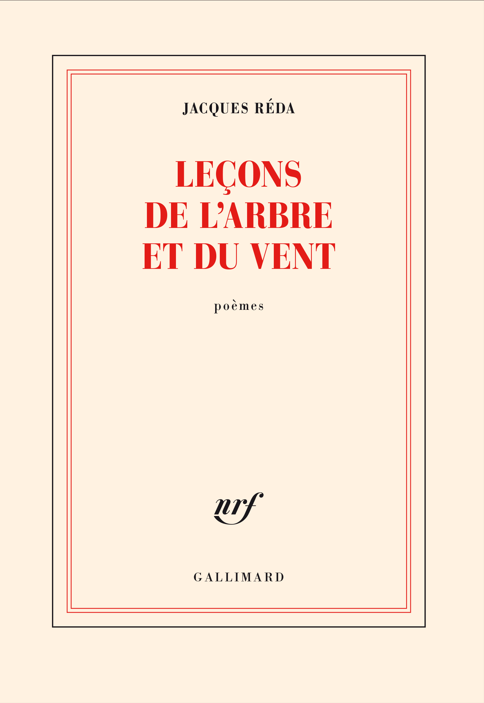 Leçons de l'arbre et du vent - Jacques Réda - GALLIMARD