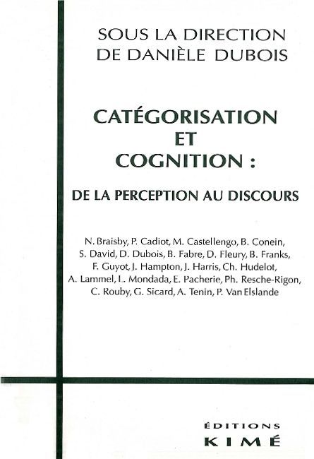 Categorisation et Cognition - Dubois Danielle Dubois Danielle - KIME