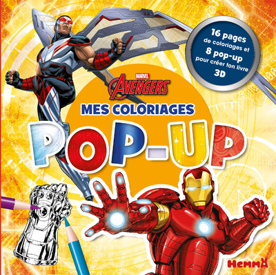 Marvel Avengers - Mes coloriages Pop-Up - 16 pages de coloriages et 8 pop-up pour créer ton livre 3D - Collectif Collectif,  Collectif - HEMMA