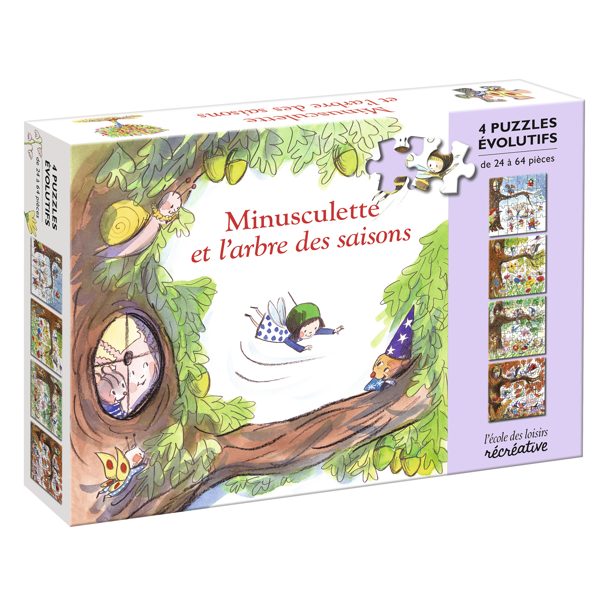 Minusculette et l'arbre des saisons - 4 puzzles évolutifs -  KIMIKO, Christine Davenier - EDL