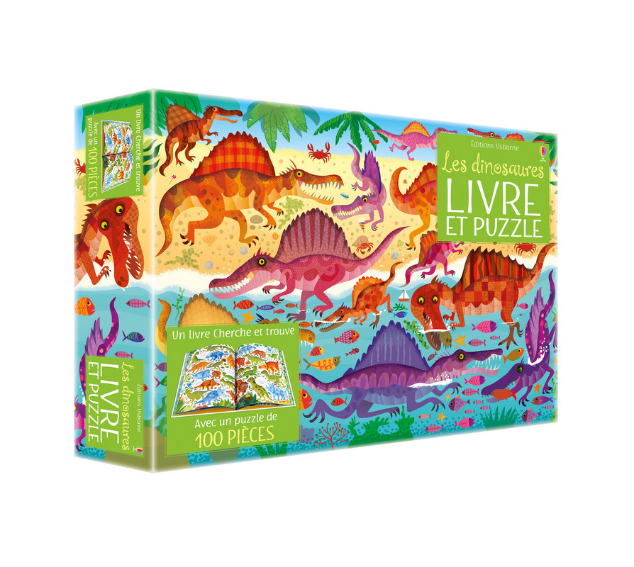 Coffret Les dinosaures (Livre + puzzle de 100 pièces) - Kirsteen Robson, Gareth Lucas, Véronique Duran - USBORNE