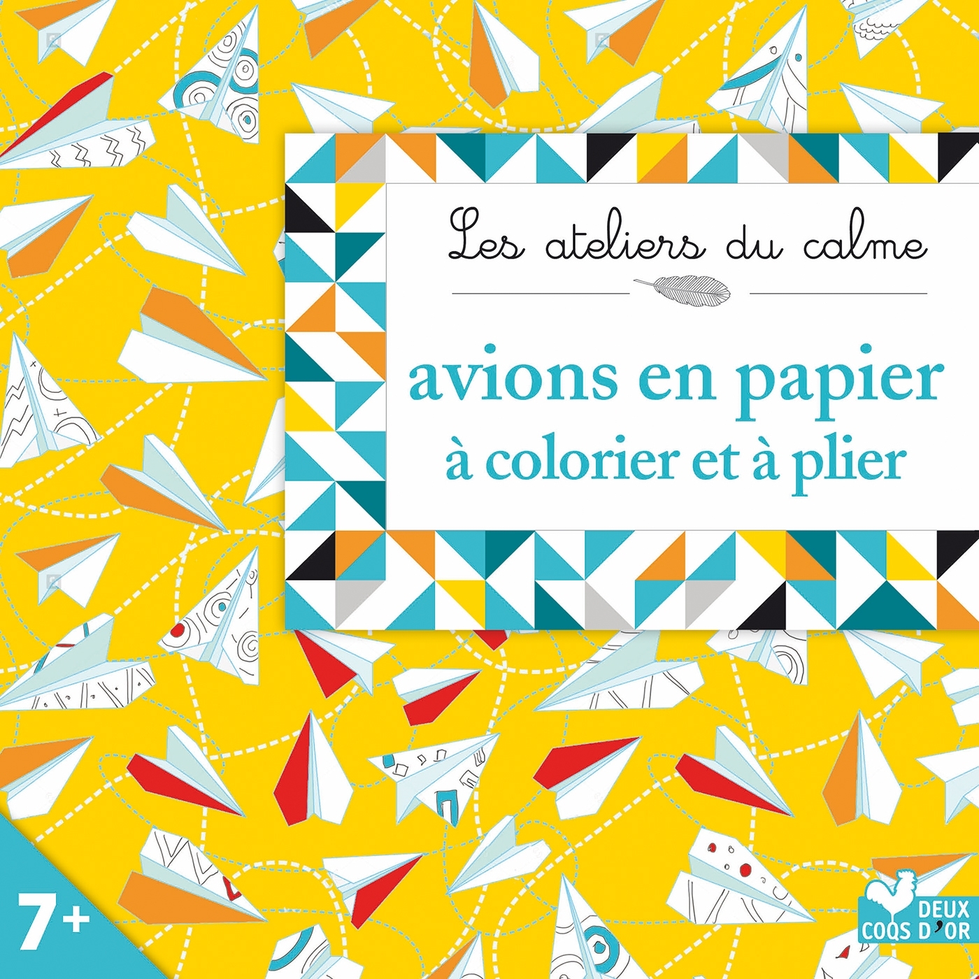 Avions en papier à colorier et plier - mini boite avec accessoires - CINZIA SILEO - DEUX COQS D OR