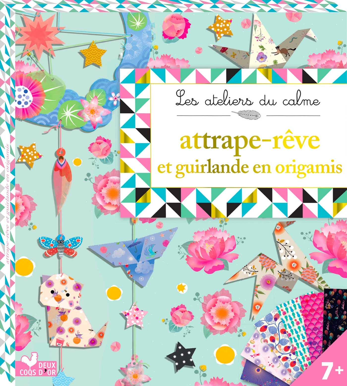 Attrape-rêve et guirlande en origamis - boite avec accessoires - Marie-Rose Boisson - DEUX COQS D OR