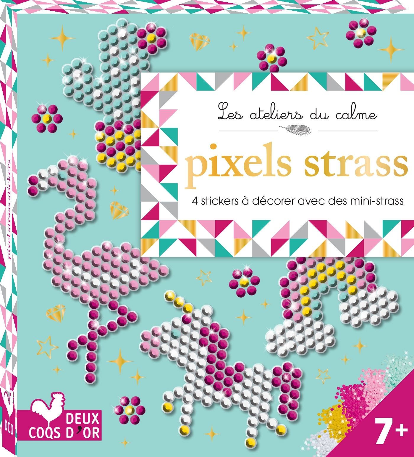 Pixels strass - mini boîte avec accessoires -   - DEUX COQS D OR