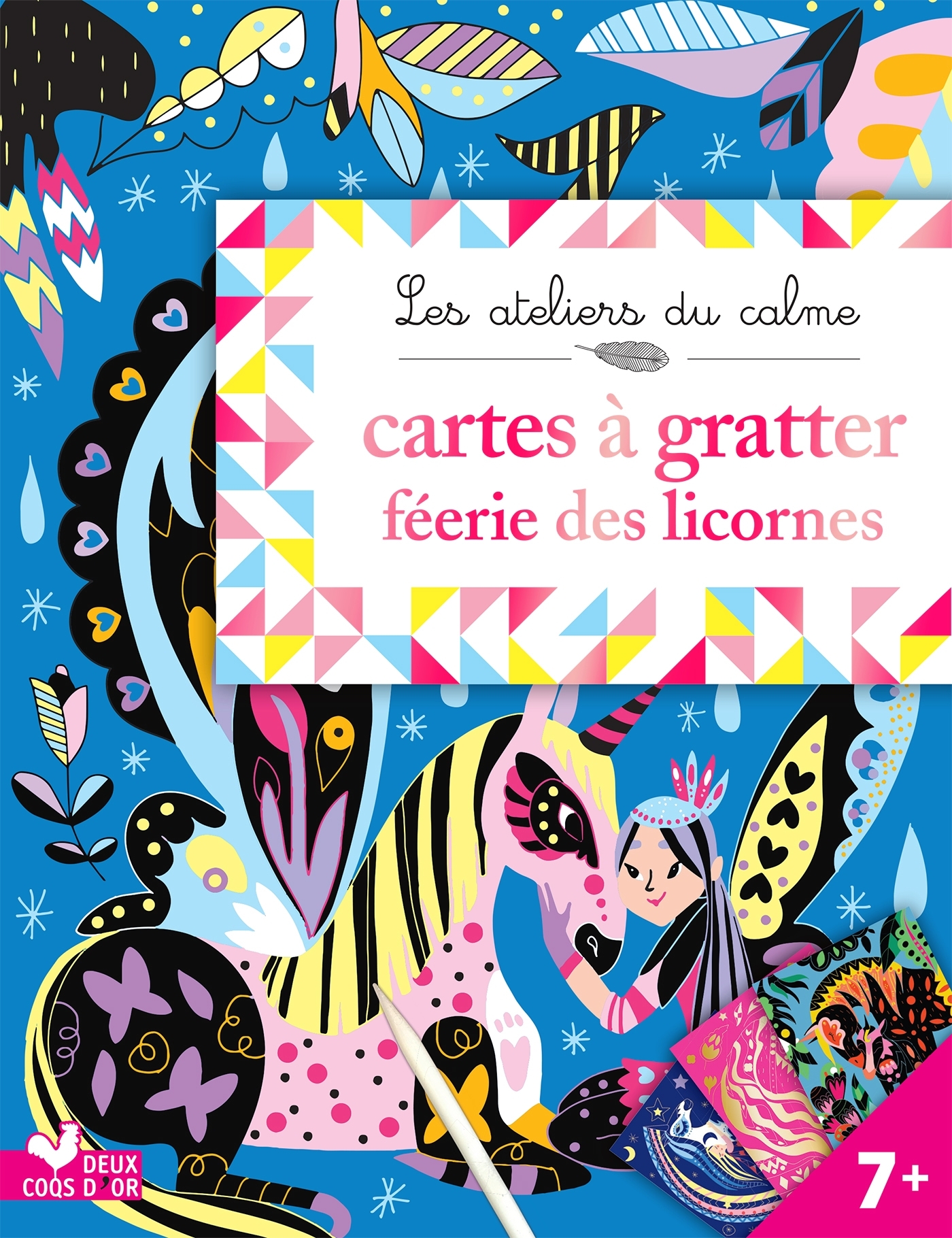 Cartes à gratter féerie licornes - pochette avec accessoires - CINZIA SILEO - DEUX COQS D OR